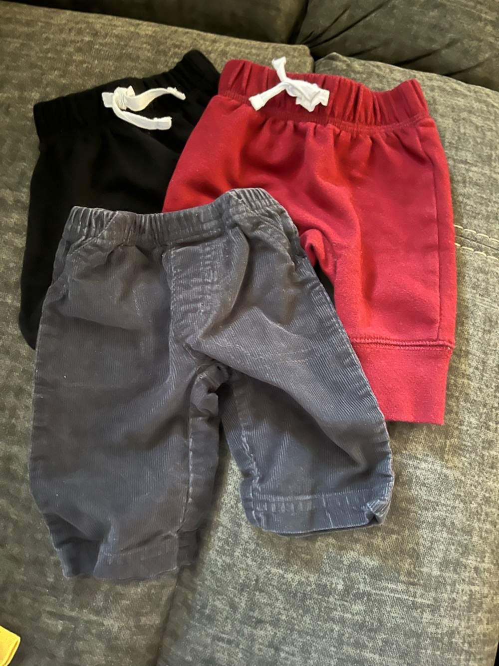 Carter's 3-Pack Kids Joggers in Black, Red & Navy